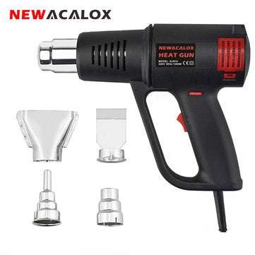 NEWACALOX 150W Hot Air Heat Machine Temperature Adjustable with 4pcs Nozzle (ADAPTOR: 110VUSPLUG)