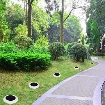 Solar Powered Plastic Round Colorful LED Lawn Light Waterproof Outdoor Garden Landscape Yard Path La