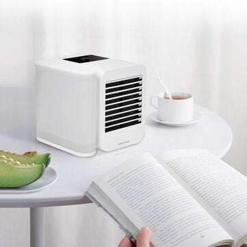MICROHOO 6W 1000ml Water Capacity White Mini Air Conditioner Touch Screen Adjustment Energy Saving L