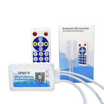 SP601E WS2812B WS2811 bluetooth Music LED Controller Built In Mic Dual Signal Addressable Pixels for