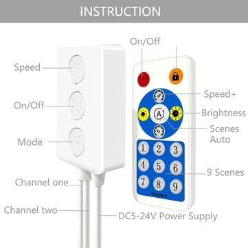 SP601E WS2812B WS2811 bluetooth Music LED Controller Built In Mic Dual Signal Addressable Pixels for