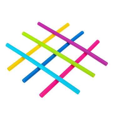 Reusable Straws Set 6PCS Silicone Straws Drinking Straws 6 Straight Straw With Brush