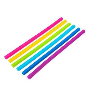 Reusable Straws Set 6PCS Silicone Straws Drinking Straws 6 Straight Straw With Brush