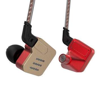 Original KZ BA10 HIFI Earphone 5BA Balanced Armature... (TYPE: WITHOUT-MICROPHONE | COLOR.: GOLDRED)