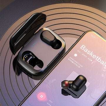 TOPK F22 TWS bluetooth 5.0 True Wireless Earphone LED Display Button Control Sports Headphones With