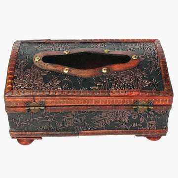 Retro Vintage Wooden Tissue Box Rectangular Paper Cover Case Napkin Holder Gift Kitchen Storage Rack