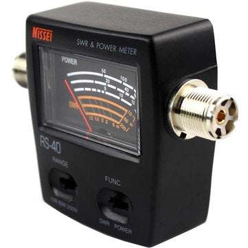 NISSEI RS-40 Power SWR Meter Measurable Range 200W for Two Way Radio with Adapter Connector