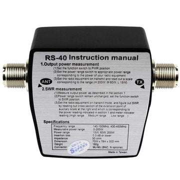 NISSEI RS-40 Power SWR Meter Measurable Range 200W for Two Way Radio with Adapter Connector