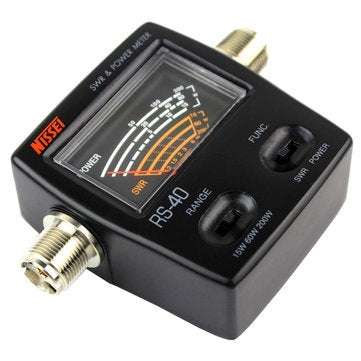 NISSEI RS-40 Power SWR Meter Measurable Range 200W for Two Way Radio with Adapter Connector