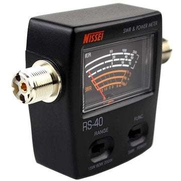 NISSEI RS-40 Power SWR Meter Measurable Range 200W for Two Way Radio with Adapter Connector