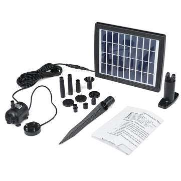 Solar Powered LED Colorful Light Fountain Water Pump Floating Garden Pond Pool Fish Bird Bath