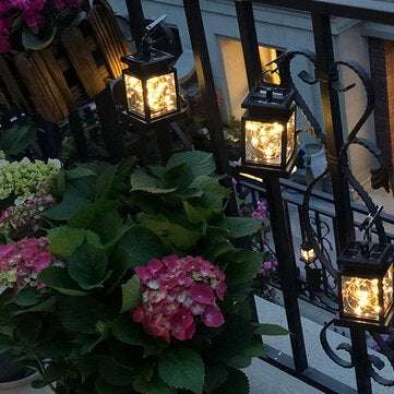 Solar Powered Hanging Lantern LED Solar Candle Lights Outdoor Decorative Path Light Lawn Light for P