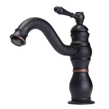 Retro Oil Rubbed Bronze Bathroom Basin Faucet Single Handle Sink Mixer Tap
