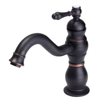 Retro Oil Rubbed Bronze Bathroom Basin Faucet Single Handle Sink Mixer Tap