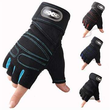 Motorcycle Riding Cycling Fitness Half Finger Protective Gloves Outdoor... (COLOR.: BLACK | SIZE: L)