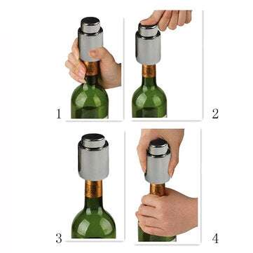 Stainless Steel Vacuum Sealed Wine Bottle Stopper Preserver Pump Sealer Bar Stopper Keep Your Best W