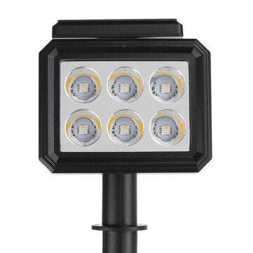Solar Powered 5W 6 LED Lawn Lamp Colorful Spotlight Waterproof Outdoor Security Path Split Garden Li