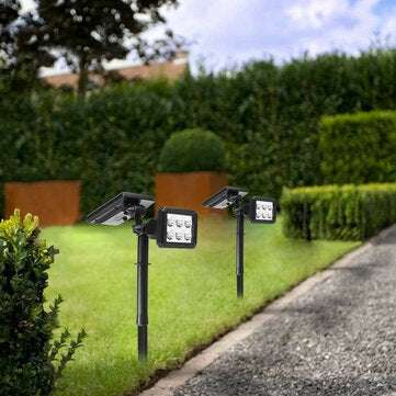 Solar Powered 5W 6 LED Lawn Lamp Colorful Spotlight Waterproof Outdoor Security Path Split Garden Li