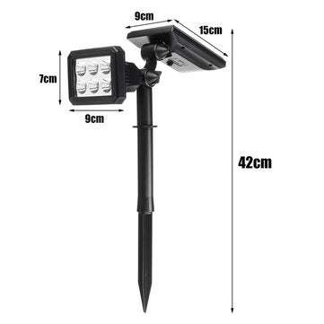 Solar Powered 5W 6 LED Lawn Lamp Colorful Spotlight Waterproof Outdoor Security Path Split Garden Li