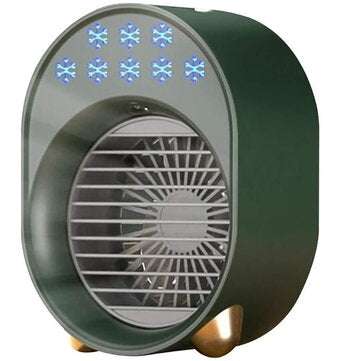 Portable Mini Air Conditioner Bladeless Fan USB Rechargeable Air Cooler Fan M... (COLOR.: DARKGREEN)