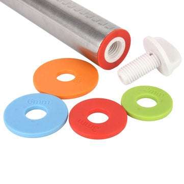 Stainless Steel Removable Rolling Pin Tools For Baking Dough Pizza Cookies 4 Sizes Adjusting Discs