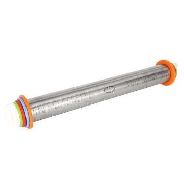 Stainless Steel Removable Rolling Pin Tools For Baking Dough Pizza Cookies 4 Sizes Adjusting Discs