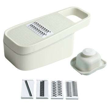 Multi-function Vegetable Slicer Cutter Potato Wavy Grater with Strainer for Home Ki... (COLOR: GREY)