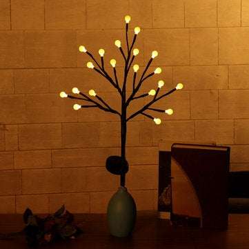 Solar Powered Round Ball Tree Branch Outdoor Waterproof LED String Holiday Li... (COLOR.: WARMWHITE)