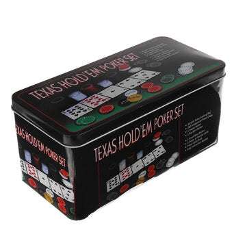 Professional Casino 200 Piece TEexas Hold`em Poker Game Play Set Comes In Tin Box Tool
