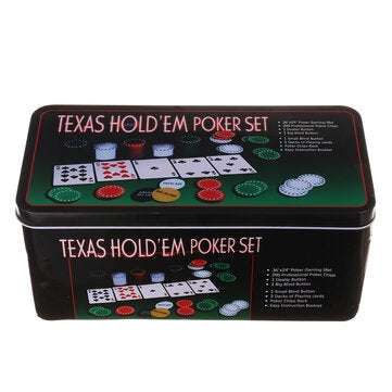 Professional Casino 200 Piece TEexas Hold`em Poker Game Play Set Comes In Tin Box Tool