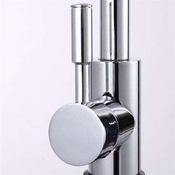 Stainless Steel Kitchen Sink Faucet Pull Out Double Holes Single Handle Cold Hot Water Mixer Tap 360