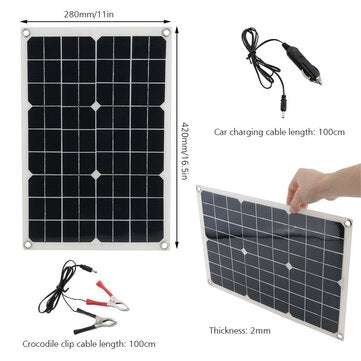Monocrystalline Silicon 20W 420*280*2.8mm Solar Panel with Cable
