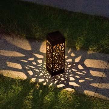 Solar Power Light Sensor Hollow Out Lawn Lamp Waterproof Pathway Outdoor Garden Landscape Light