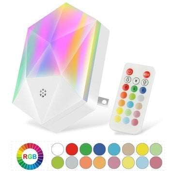 RGB LED Night Light Plug in Wall Dusk to Dawn Sensor Remote Control Stair Cabinet ... (PLUG: UKPLUG)
