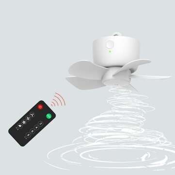Mini USB Ceiling Fan Tent Bed Micro Mute Fan 8000mAh Remote Control Timing 4 Gears for Mosquito Net