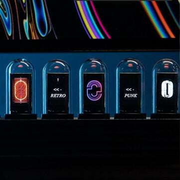 Pseudo-glow Tube Programmable Display IPS Screen RGB Clock Desktop Creative Ornaments Digital Clock