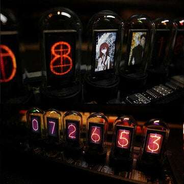 Pseudo-glow Tube Programmable Display IPS Screen RGB Clock Desktop Creative Ornaments Digital Clock