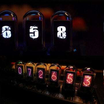 Pseudo-glow Tube Programmable Display IPS Screen RGB Clock Desktop Creative Ornaments Digital Clock