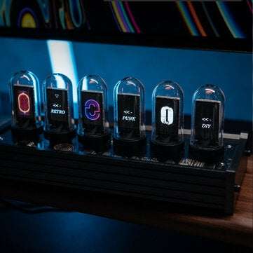 Pseudo-glow Tube Programmable Display IPS Screen RGB Clock Desktop Creative Ornaments Digital Clock