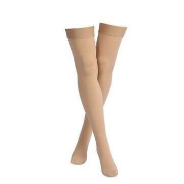 Skin Color Anti Skid Compression Thigh Stocking Prevent Varicose Vein Socks Pain Relief... (SIZE: S)