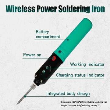 Pro`sKit SI-B166 USB Soldering Iron Wireless Rechargeable 2200mA Li-ion Battery Fast Heat Up