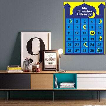 Ramadan Felt Hanging Calendar Felt Advent 30 Days Countdown Calendar Home Office Decor For Kids Gift