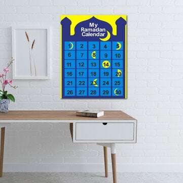 Ramadan Felt Hanging Calendar Felt Advent 30 Days Countdown Calendar Home Office Decor For Kids Gift