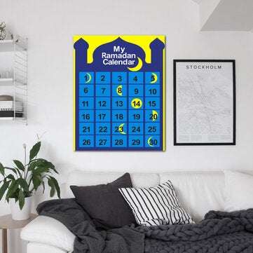 Ramadan Felt Hanging Calendar Felt Advent 30 Days Countdown Calendar Home Office Decor For Kids Gift