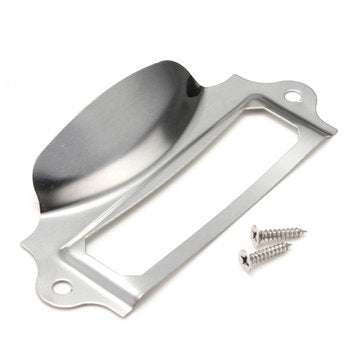 Silver Kitchen Drawer Cupboard Label Pull Cabinet Frame Handle Name Card Holder