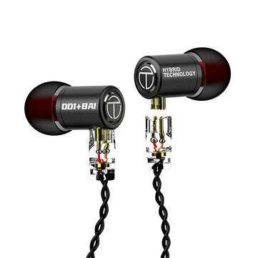 Original TRN M10 1DD+1BA Dynamic Driver In Ear Earphone Metal HiFi... (TYPE: WITHMIC | COLOR: BLACK)