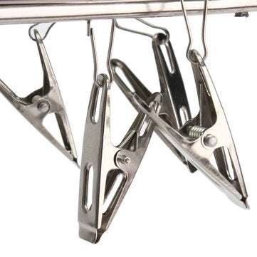 Stainless Steel Folded Socks Drying Rack Hanging Pins Clip Laundry Clamp 20