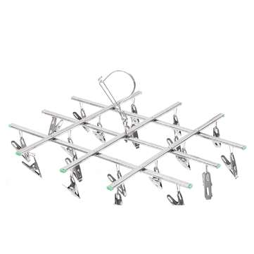 Stainless Steel Folded Socks Drying Rack Hanging Pins Clip Laundry Clamp 20