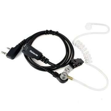 Retevis 2 Pin Acoustic Tube Headset Earpiece for Kenwood HYT BAOFENG UV-5R BF-888S Ham Radio Walkie