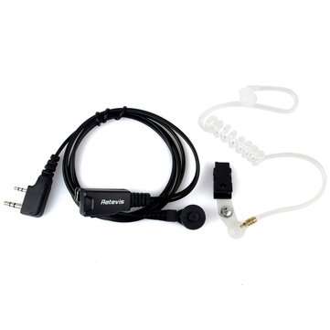 Retevis 2 Pin Acoustic Tube Headset Earpiece for Kenwood HYT BAOFENG UV-5R BF-888S Ham Radio Walkie